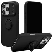 iPhone 17 Pro用 ソフトケース TPU 衝撃吸収 さらさら質感 落下防止リング付き スタンド機能 ブラック 9035IP5BTPRBK