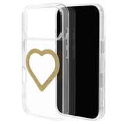 iPhone 17 Pro用 ハイブリッドケース ミニュ 磁力充電対応 ハート型 ラメゴールド 衝撃吸収 TPU+PC クリア 9042IP5BHPMGD