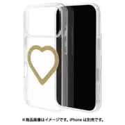 iPhone 17 Pro用 ハイブリッドケース ミニュ 磁力充電対応 ハート型 ラメゴールド 衝撃吸収 TPU＋PC クリア 9042IP5BHPMGD