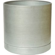 植木鉢 MC円柱メタルECOポット 受け皿付き 直径19cm アイアンマット 3200030NAM