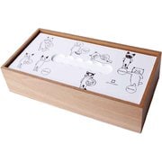 ティッシュケース hako cats 木製