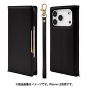 iPhone 17 Pro用 手帳型ケース iLBe カードポケット おしゃれ スタンド機能 ハンドストラップ付き マグネット式 ブラック 9054IP5BBHSBK
