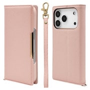 iPhone 17 Pro用 手帳型ケース iLBe カードポケット おしゃれ スタンド機能 ハンドストラップ付き マグネット式 ピンク 9055IP5BBHSPK