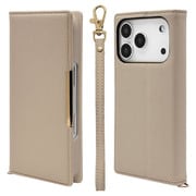 iPhone 17 Pro用 手帳型ケース iLBe カードポケット おしゃれ スタンド機能 ハンドストラップ付き マグネット式 エトープ 9056IP5BBHSEP