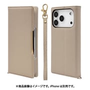 iPhone 17 Pro用 手帳型ケース iLBe カードポケット おしゃれ スタンド機能 ハンドストラップ付き マグネット式 エトープ 9056IP5BBHSEP