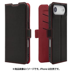 iPhone Air用 手帳型ケース 薄型 カード入れ スタンド機能 衝撃吸収 シンプル サイドマグネット BK BR 9059IP5CBSMBKR
