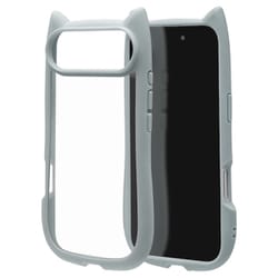iPhone Air用 ハイブリッドケース 猫耳 衝撃吸収 TPU＋PC かわいい MIL規格 スモーキーブルー 9077IP5CHPSBL