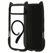 iPhone Air用 ハイブリッドケース 猫耳 衝撃吸収 TPU+PC かわいい 磁力充電対応 MIL規格 ブラック 9078IP5CHPMBK