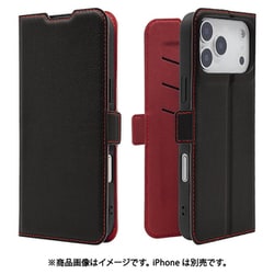 iPhone 17 Pro Max用 手帳型ケース 薄型 カード入れ スタンド機能 衝撃吸収 シンプル サイドマグネット BK BR 9081IP5DBSMBKR