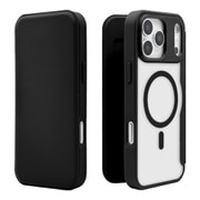 iPhone 17 Pro Max用 手帳型ケース 薄型 カード入れ スタンド機能 衝撃吸収 シンプル サイドマグネット 磁力充電対応 ブラック 9085IP5DBHPMBK