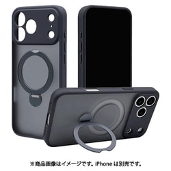 iPhone 17 Pro Max用 ハイブリッドケース ZEROSAFE Shaft TPU＋PC カメラ周囲保護 磁力充電 回転スタンド フロストネイビー 9103IP5DZSFNV