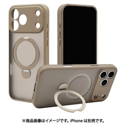 iPhone 17 Pro Max用 ハイブリッドケース ZEROSAFE Shaft TPU+PC カメラ周囲保護 磁力充電 回転スタンド フロストベージュ 9153IP5DZSFBE