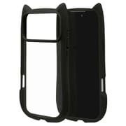 iPhone 17 Pro Max用 ハイブリッドケース 猫耳 衝撃吸収 TPU+PC かわいい MIL規格 ブラック 9107IP5DHPBK