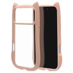 iPhone 17 Pro Max用 ハイブリッドケース 猫耳 衝撃吸収 TPU＋PC かわいい MIL規格 スモーキーピンク 9108IP5DHPSPK