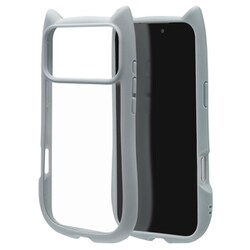 iPhone 17 Pro Max用 ハイブリッドケース 猫耳 衝撃吸収 TPU+PC かわいい MIL規格 スモーキーブルー 9109IP5DHPSBL