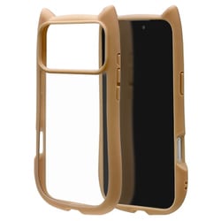 iPhone 17 Pro Max用 ハイブリッドケース 猫耳 衝撃吸収 TPU+PC かわいい MIL規格 トープ 9188IP5DHPTA