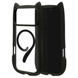 iPhone 17 Pro Max用 ハイブリッドケース 猫耳 衝撃吸収 TPU＋PC かわいい 磁力充電対応 MIL規格 ブラック 9110IP5DHPMBK