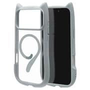 iPhone 17 Pro Max用 ハイブリッドケース 猫耳 衝撃吸収 TPU＋PC かわいい 磁力充電対応 MIL規格 スモーキーブルー 9112IP5DHPMSBL
