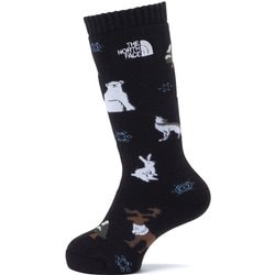 ウィンターアニマルグラフィッククルー キッズ ソックス TNFブラック（K） JMサイズ（19-21cm） NNJ82514