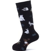 ウィンターアニマルグラフィッククルー キッズ ソックス TNFブラック（K） JMサイズ（19-21cm） NNJ82514