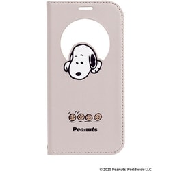 iPhone 17用 CERTA フリップ窓付きダイアリーケース PEANUTS/ピーナッツ スヌーピー/ベージュ/クッキー 669-182240