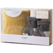 ギフトセット ソックスギフトBOX やさしいガーゼ 出産祝い イエロー R-220707