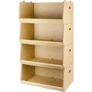収納ボックス スタッキングコンテナW 4個セット ダンボール製