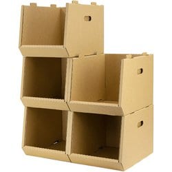 収納ボックス スタッキングコンテナN 5個セット ナロー ダンボール
