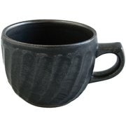 マグカップ 250ml ねじり 藍花 陶器 波佐見焼 黒釉 11475