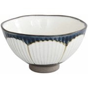 飯碗 11cm しのぎ花 藍花 陶器 波佐見焼 呉須 12103