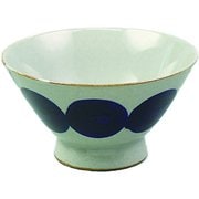 飯碗 丸紋 藍花 陶器 波佐見焼 青 13791