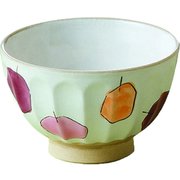 飯碗 11.5cm りんご 藍花 陶器 波佐見焼 赤 13864