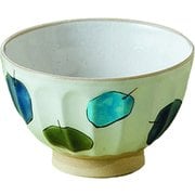 飯碗 11.5cm りんご 藍花 陶器 波佐見焼 青 13866