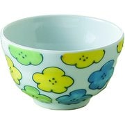 飯碗 花柄 藍花 陶器 波佐見焼 青 14923