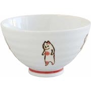 飯碗 11.5cm たち猫 藍花 陶器 波佐見焼 赤 15320