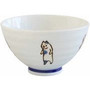 飯碗 11.5cm たち猫 藍花 陶器 波佐見焼 青 15321