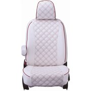 シートカバー 全席セット アルファード / ヴェルファイア キルト ホワイト×レッドステッチ 15ETC1504W