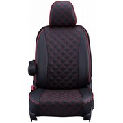シートカバー 全席セット ジムニー / AZオフロード キルト ブラック×レッドステッチ 15ESA6011D