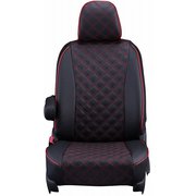 シートカバー 全席セット ラパン キルト ブラック×レッドステッチ 15ESA0626D