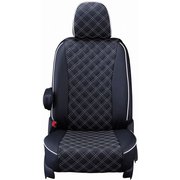 シートカバー 全席セット ラパン キルト ブラック×ホワイトステッチ 15ESA0626K