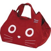 エコバッグ たまちゃん フェイス コンビニバッグ マチあり ダイカット レッド A891_R