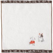 ミニタオル 25×25cm 日本製 Wonderful World by obuchi わんぱくわんこ ホワイト OBWW-070