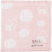 ミニタオル 25×25cm 日本製 Wonderful World by obuchi マイホーム ピンク OBFA-060