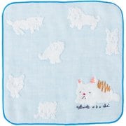 ミニタオル 25×25cm 日本製 Wonderful World by obuchi スヤスヤ ブルー OBSS-070