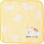 ミニタオル 25×25cm 日本製 Wonderful World by obuchi スヤスヤ イエロー OBSS-070