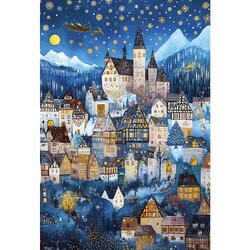 1000-128 Nakata / 聖なる夜の物語 ～星降る丘の夢見る村～ [ジグソーパズル 1000ピース]