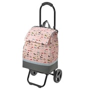 ショッピングカート ネコ柄 折りたたみ 軽い 買い物中 ピンク 15-5038