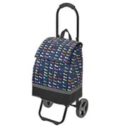 ショッピングカート ネコ柄 折りたたみ 軽い 買い物中 ネイビーブルー 15-5038