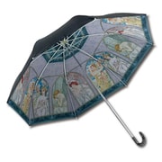 折りたたみ傘 晴雨兼用 49cm 名画折りたたみ傘 アールヌーボー 時の流れとローズ AU-02521