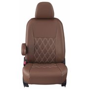 シートカバー 全席セット ミラココア ダイヤ ブラウン×アイボリーステッチ 16EDA6501N